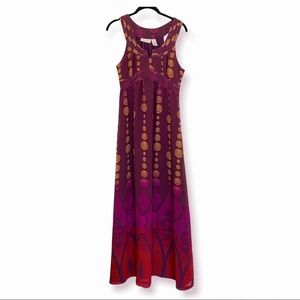 DKNY Jeans Maxi Dress Purple with Pattern Size Petite Small